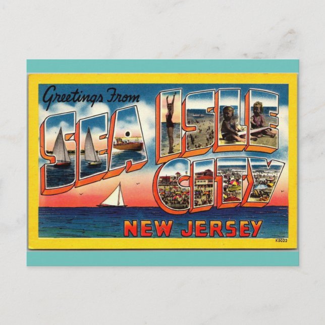 Greetings from Sea Isle City New Jersey Travel Postcard (Front)