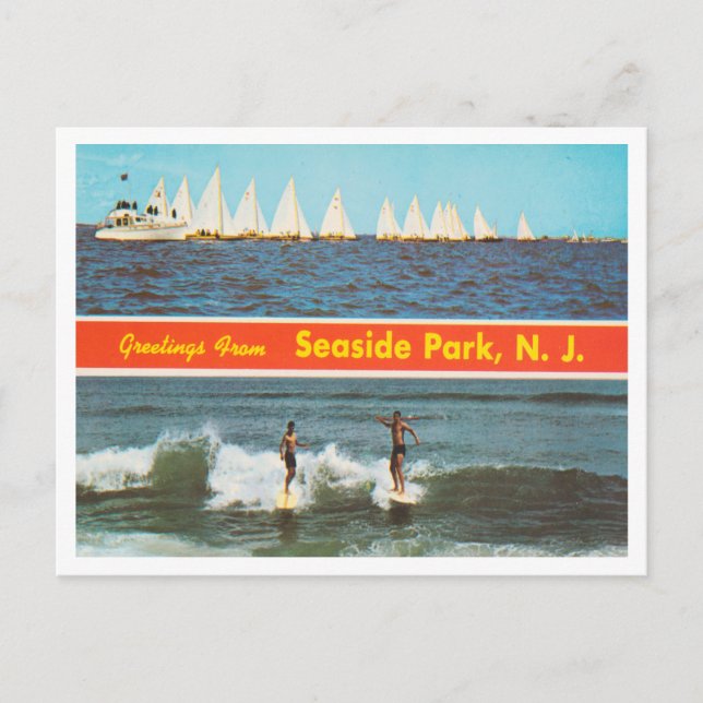 Greetings from Seaside Park, New Jersey Travel Postcard (Front)