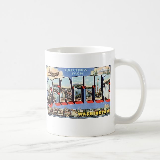 Greetings From Seattle, WA Coffee Mug (Right)