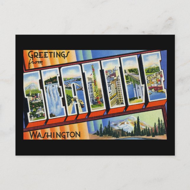 Greetings from Seattle Washington Postcard (Front)