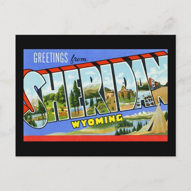 Greetings from Sheridan Wyoming Postcard (Front)