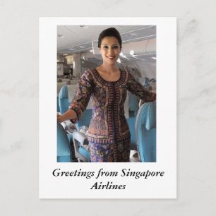 GREETINGS FROM SINGAPORE AIRLINES POSTCARD