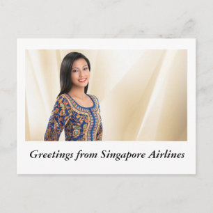 GREETINGS FROM SINGAPORE AIRLINES POSTCARD