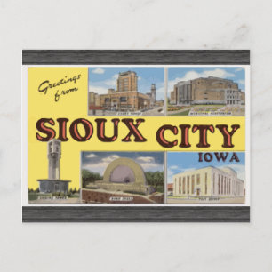 Greetings From Sioux City Iowa, Vintage Postcard