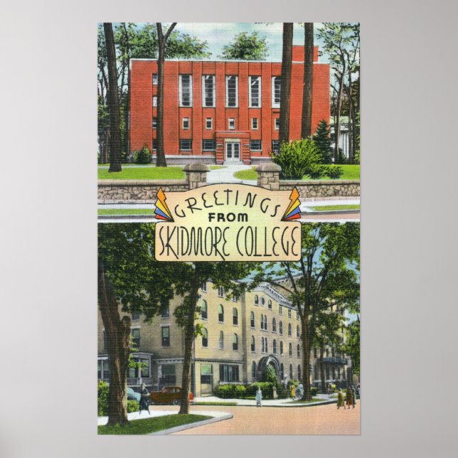 Greetings from Skidmore College Scenes Poster (Front)