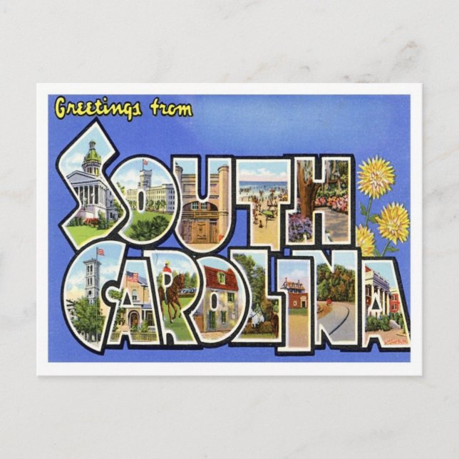 Greetings From South Carolina Postcard (Front)