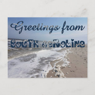 Greetings from South Carolina State Flag USA Heart Postcard