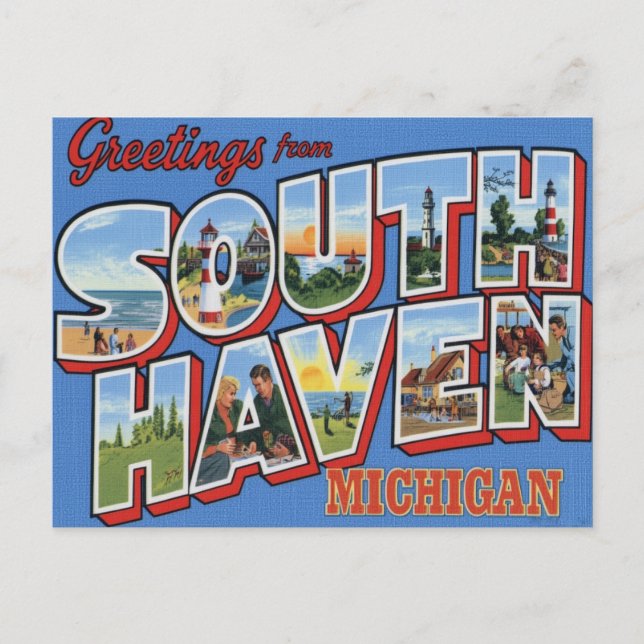 Greetings from South Haven Michigan Postcard (Front)