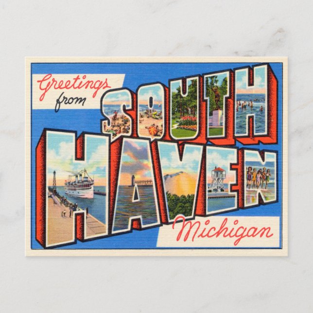 Greetings from South Haven, Michigan Travel Postcard (Front)