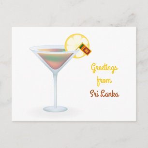 Greetings From Sri Lanka Cocktail Holiday Postcard