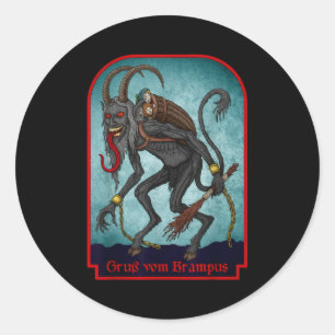 Greetings From Ss Vom Krampus Christmas Festive Ho Classic Round Sticker
