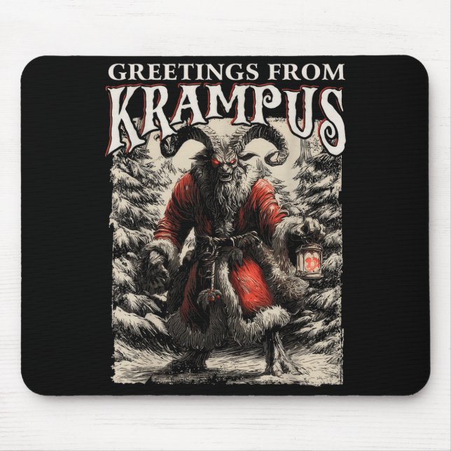 Greetings From Ss Vom Krampus Festive Horror Chris Mouse Mat (Front)