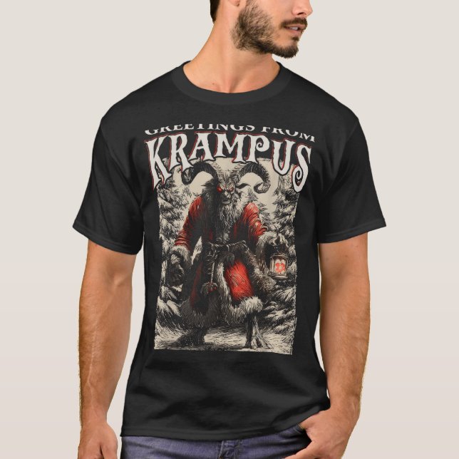 Greetings From Ss Vom Krampus Festive Horror Chris T-Shirt (Front)