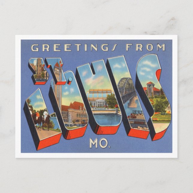 Greetings from St. Louis, Missouri Vintage Travel Postcard (Front)