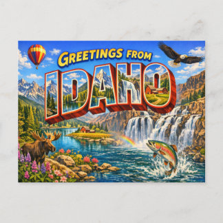 Greetings From State Postcard