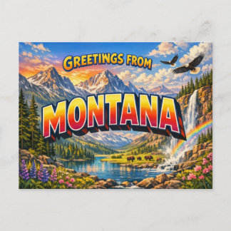 Greetings From State Postcard