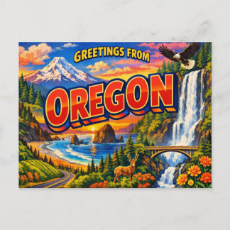 Greetings From State Postcard 