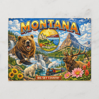 Greetings From State Postcard 