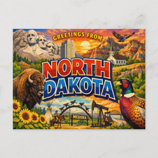 Greetings From State Postcard 