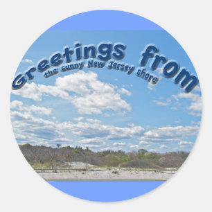 Greetings From Sunny New Jersey Shore Stickers