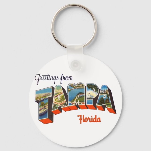 Greetings from Tampa, Florida Key Ring (Front)