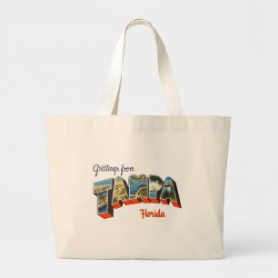 Greetings from Tampa, Florida Large Tote Bag