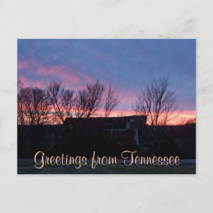 GREETINGS FROM TENNESSEE country sunset photo Postcard