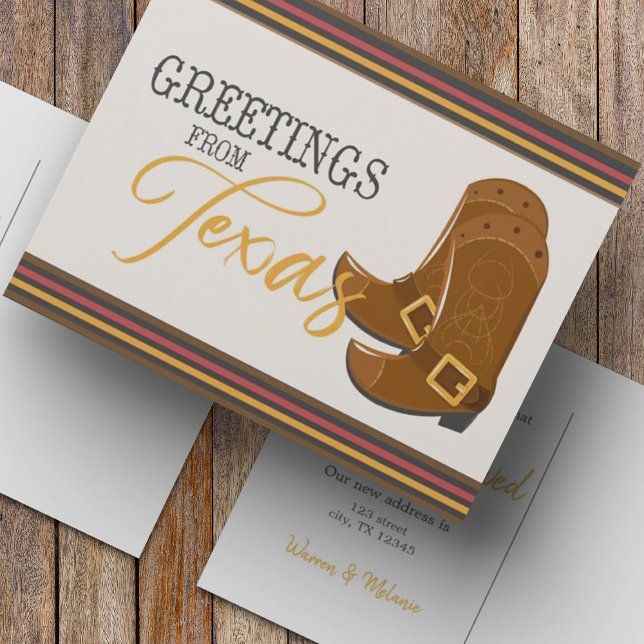 Greetings From Texas Moving Announcement Postcard (Creator Uploaded)