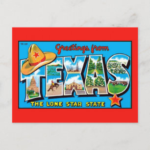 Greetings from Texas, the Lone Star State Postcard