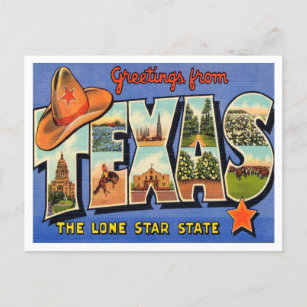 Greetings from Texas, The Lone Star State Travel Postcard