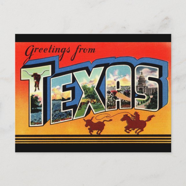 Greetings from Texas Travel Postcard (Front)