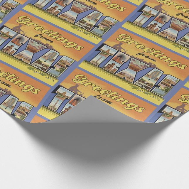 Greetings from Texas vintage style Wrapping Paper (Corner)