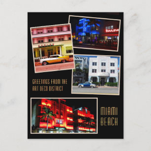 Greetings from the Art Deco District Miami Beach Postcard