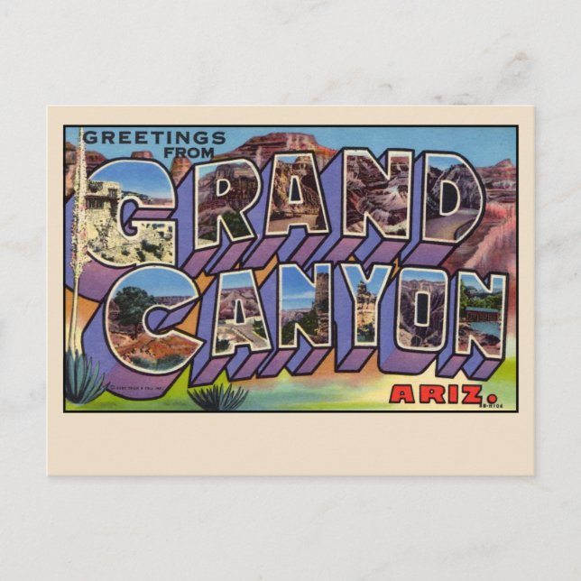 Greetings from The Grand Canyon Postcard (Front)