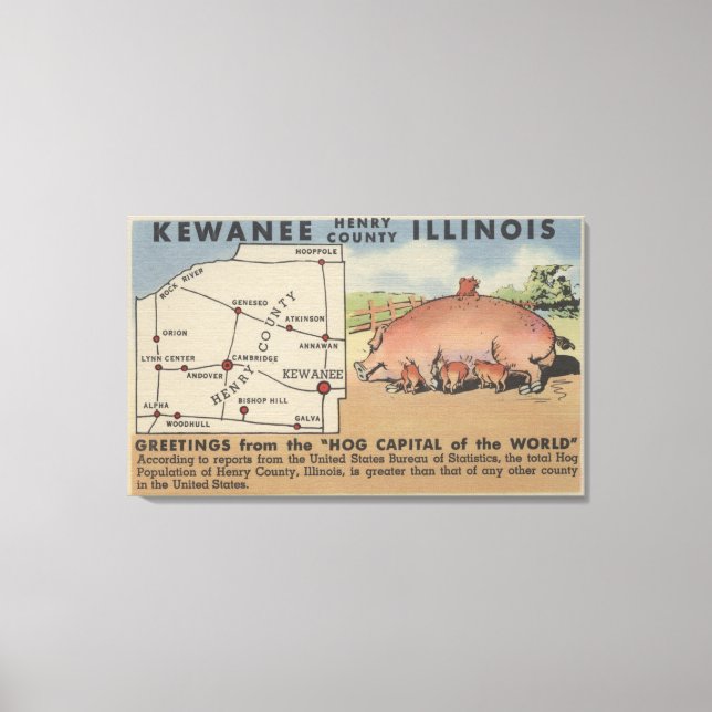 Greetings From the Hog Capital of the World Canvas Print (Front)