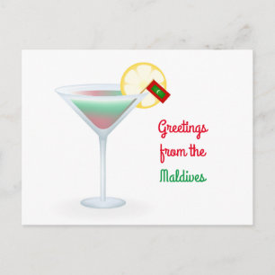 Greetings From The Maldives Cocktail Holiday Card