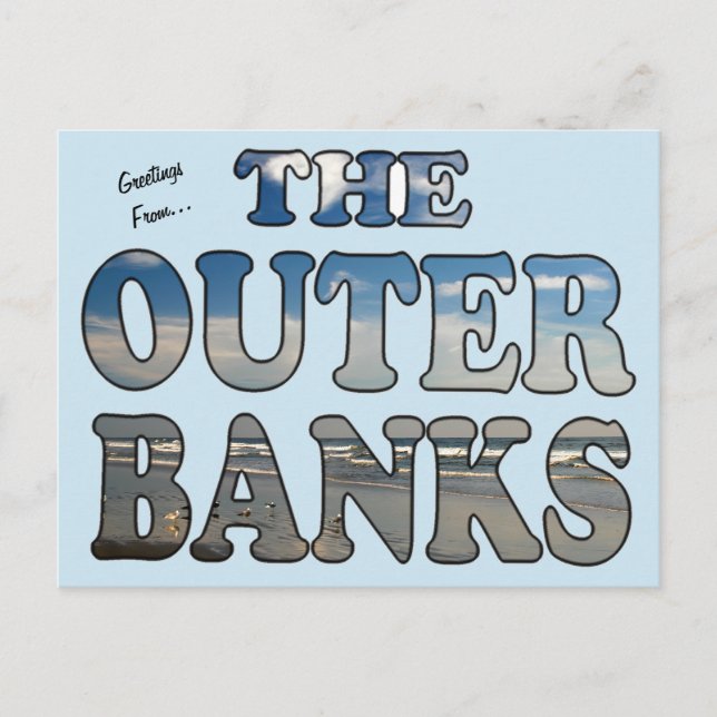  Greetings From The Outer Banks  Postcard (Front)