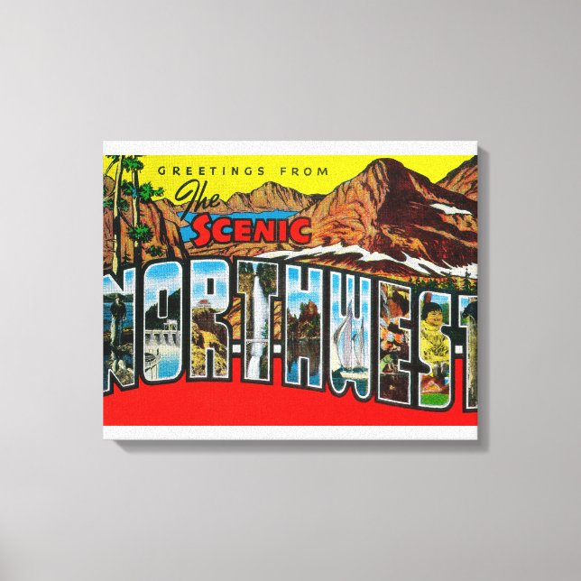 Greetings from the Scenic Northwest Canvas Print (Front)