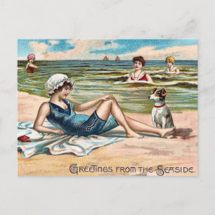 Greetings from the Seaside!  Vintage postcard