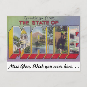 Greetings from the state of Maine Postcard