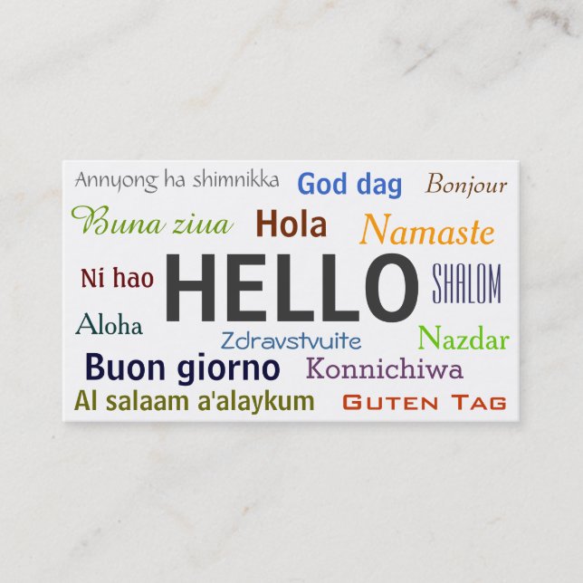 Greetings from the World Business Card (Front)