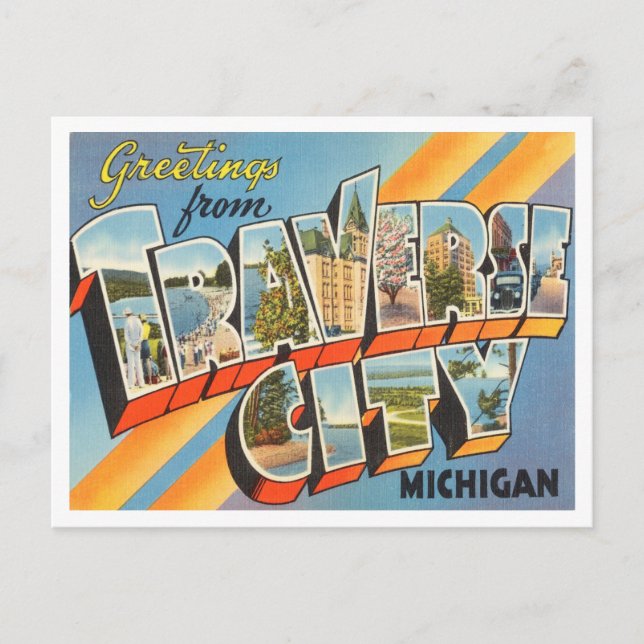 Greetings from Traverse City, Michigan Travel Postcard (Front)