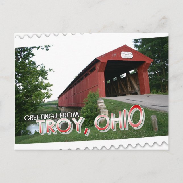 Greetings from Troy, Ohio Postcard (Front)