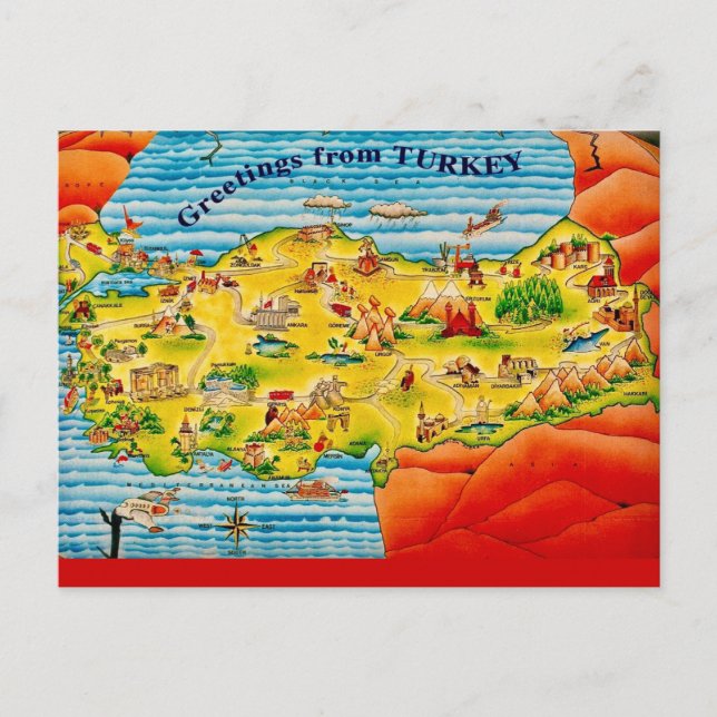 Greetings From Turkey Postcard (Front)