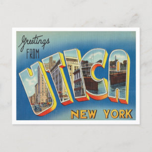 Greetings from Utica, New York Vintage Travel Postcard