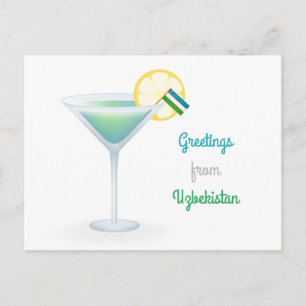 Greetings From Uzbekistan Cocktail Holiday Postcard