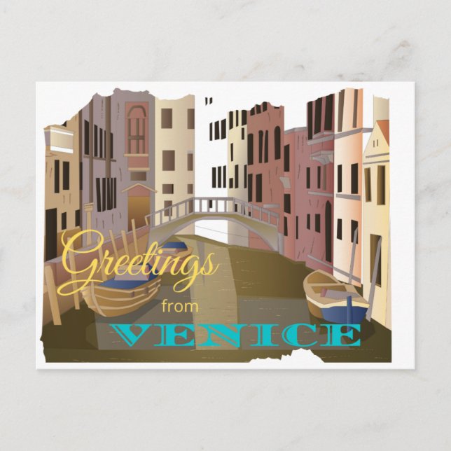 Greetings from Venice Italy Postcard (Front)