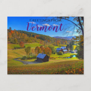 Greetings from Vermont Foliage Travel Postcard