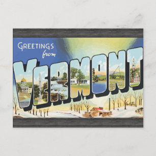 Greetings From Vermont, Vintage Postcard