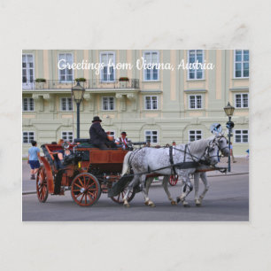 Greetings from Vienna, Austria horses and carriage Postcard